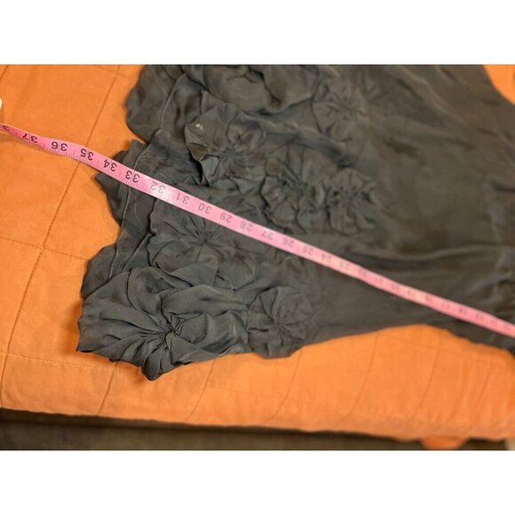 Rebecca Taylor Black 100% Silk V-NeckCocktail Mini Dress Women Size 2 - Picture 7 of 9